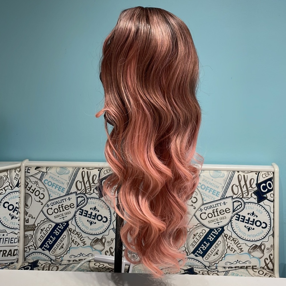 Pink ombré wig 24”